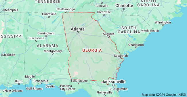 Map showing the Atlanta area and surrounding communities